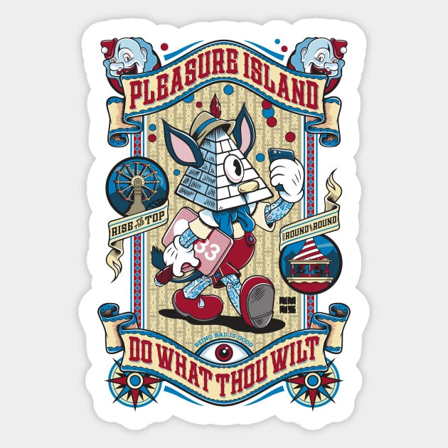 Pleasure Island - Occult Pinocchio (Light) Sticker by Nemons